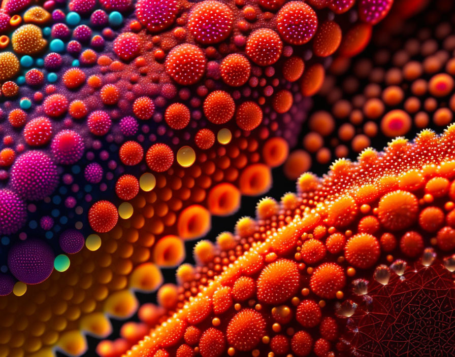 Colorful Abstract Art: Multicolored Spheres with Intricate Patterns