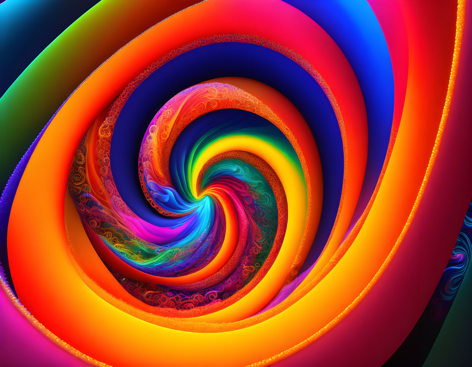 Colorful Swirling Fractal Spiral Illusion