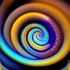 Colorful Spiraling Fractal Art with Optical Illusion