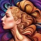 Colorful Hair with Autumn Leaves and Pumpkin: Seasonal-themed Artistic Hairstyle