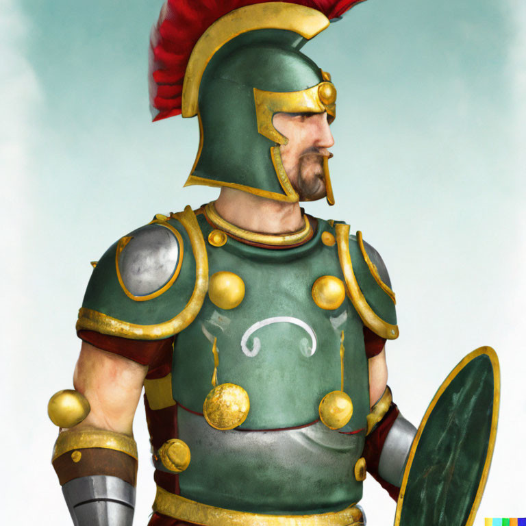 Ancient Roman-style armor illustration of a classical warrior