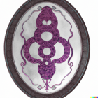 Purple and Silver Ornate Round Shield with Riveted Edges