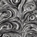 Monochrome Swirls Creating Hypnotic Marble Pattern