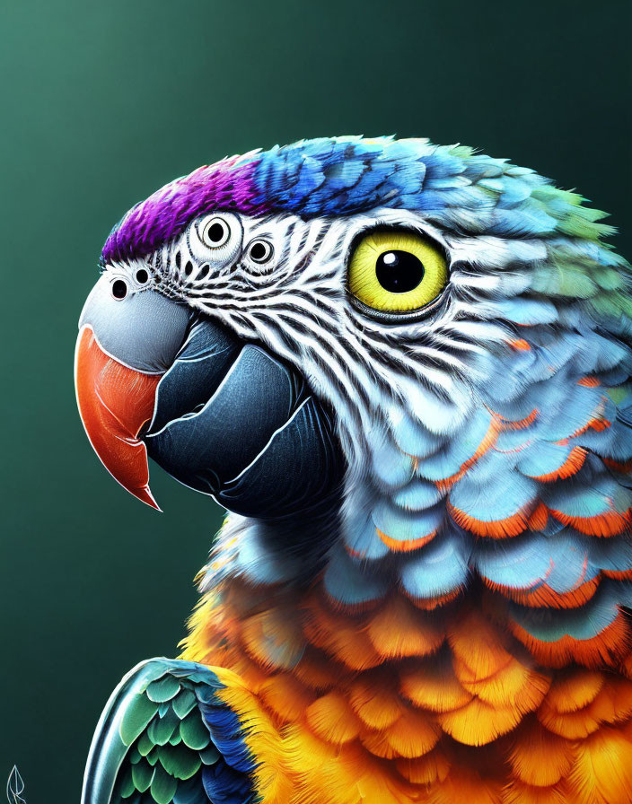 Vibrant Parrot Illustration with Detailed Feathers