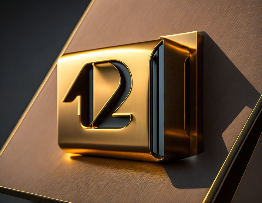 Golden Number 21 on Textured Brown Background