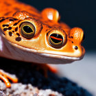 Vibrant Orange Frog with Textured Skin on Rocky Surface