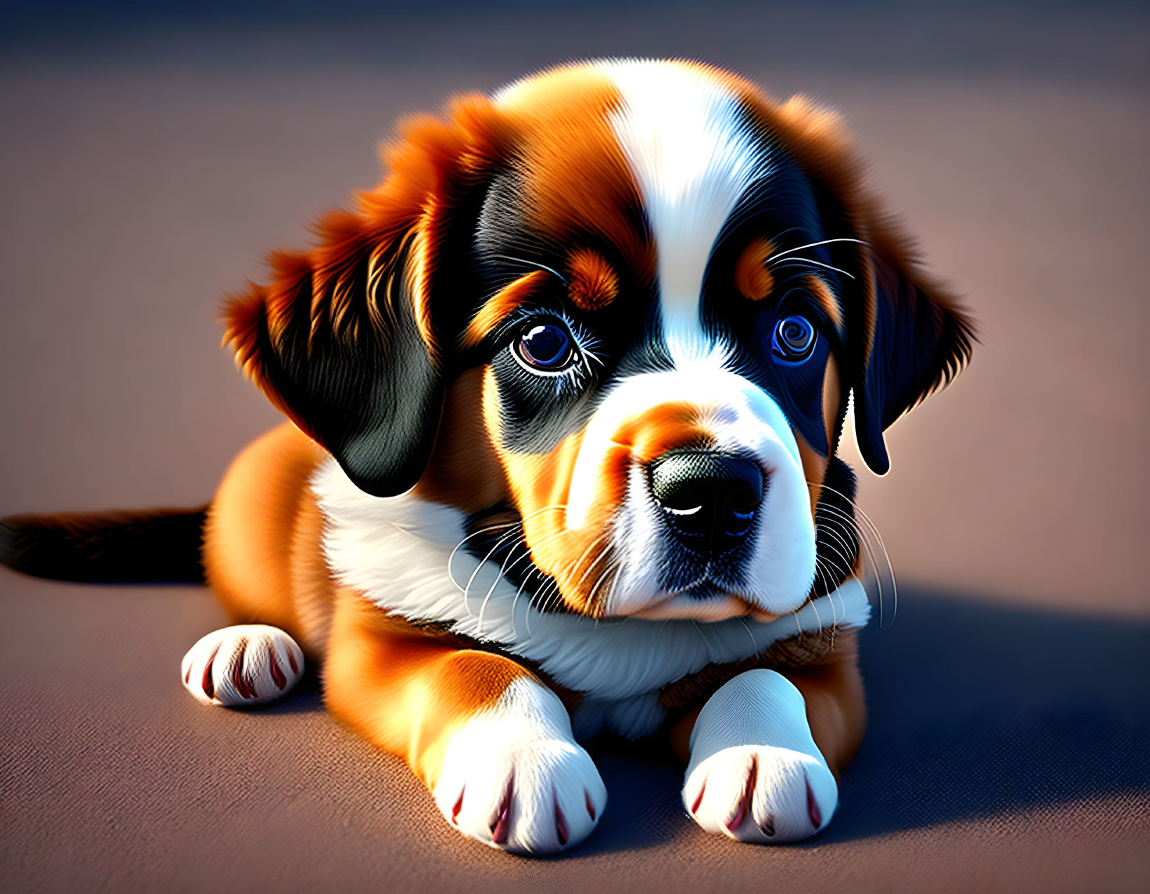 Adorable Bernese Mountain Dog Puppy Digital Illustration