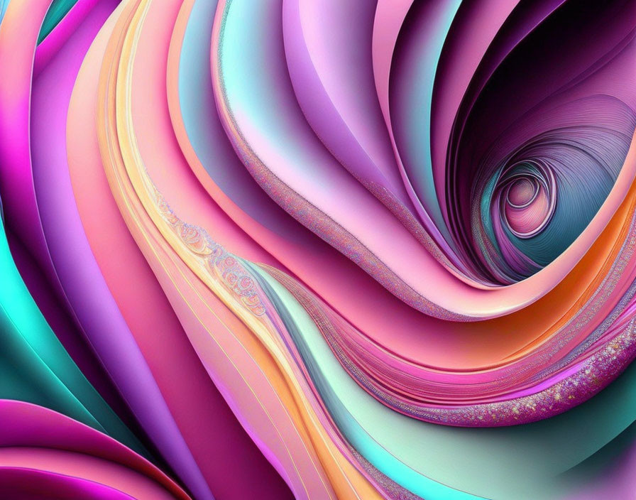 Colorful Abstract Swirl in Pink, Purple, and Blue Hues