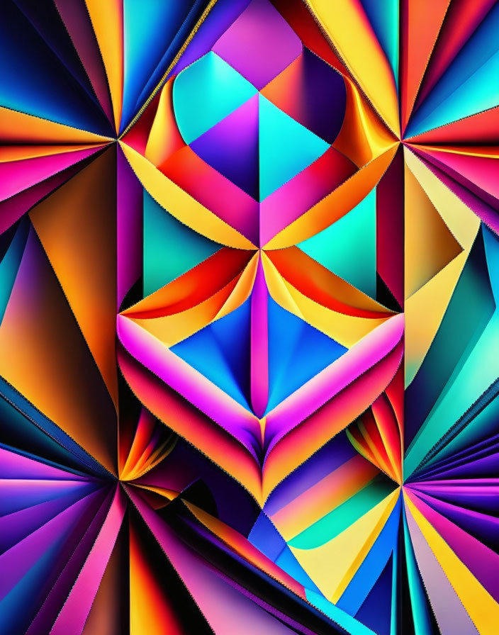 Colorful Abstract Geometric Shapes with 3D Effects