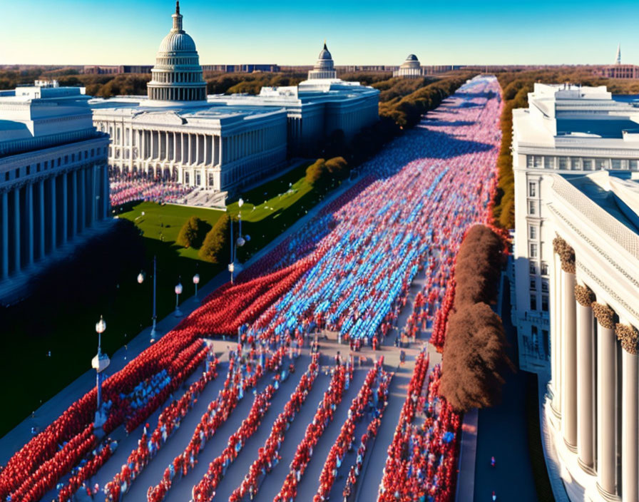 Colorful Flags Adorn National Mall Near US Capitol