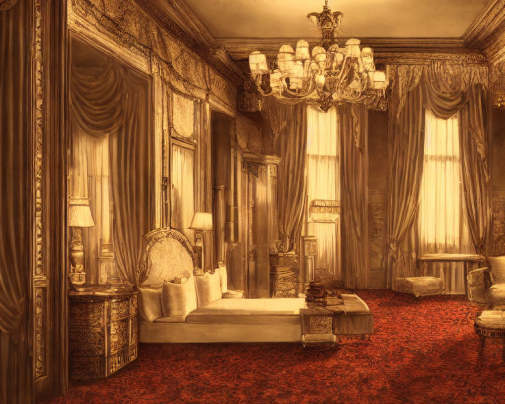 Elaborate Vintage-Style Room with Luxurious Décor