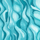 Blue and Turquoise Paper Waves Abstract Pattern with Shadows