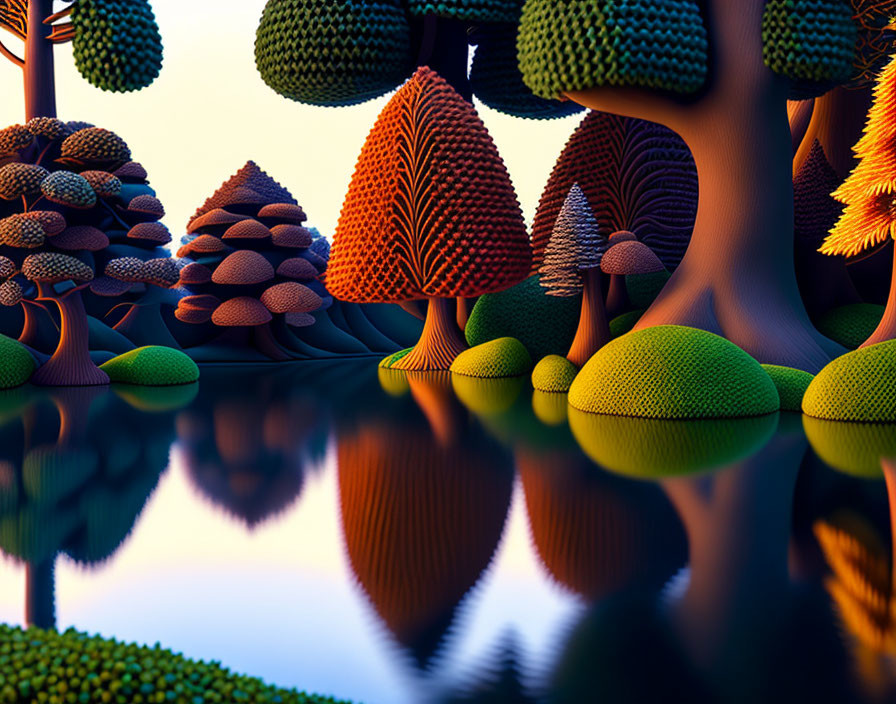 Geometric Patterned Trees in Twilight Forest