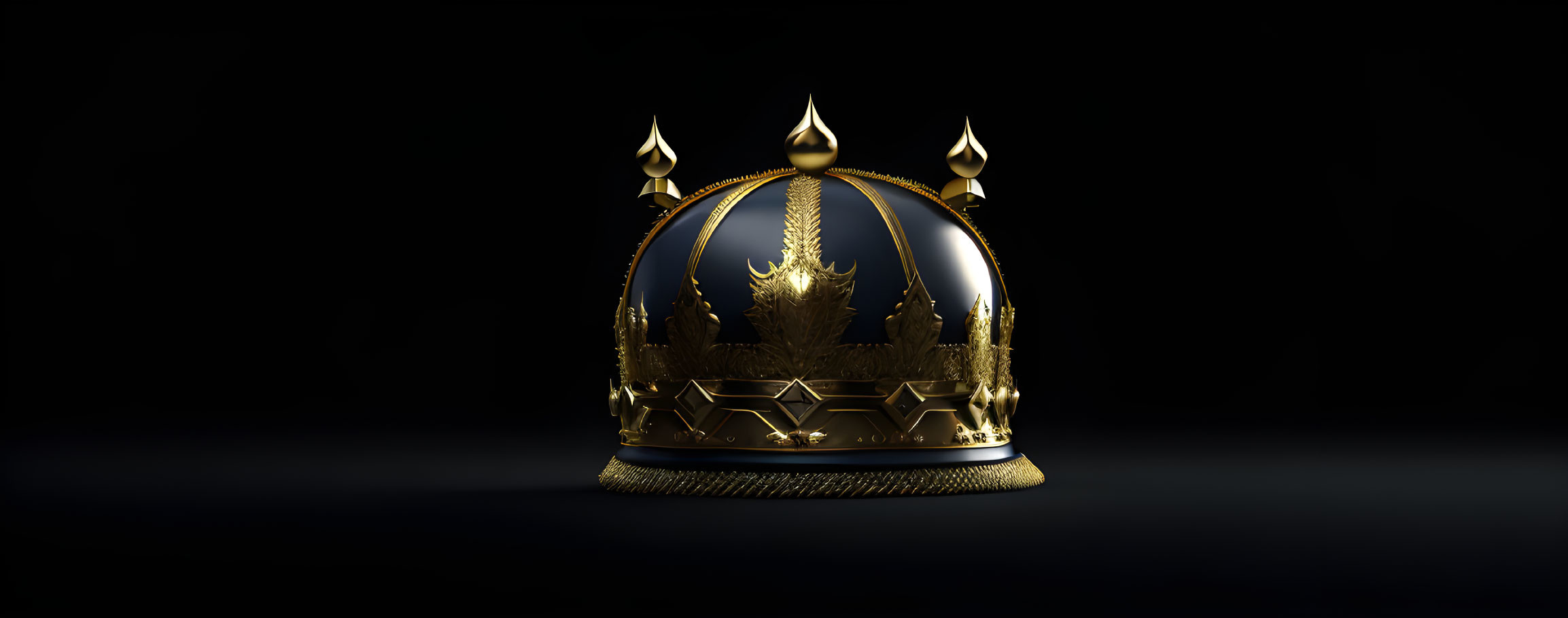 Intricate golden crown on dark background symbolizing royalty