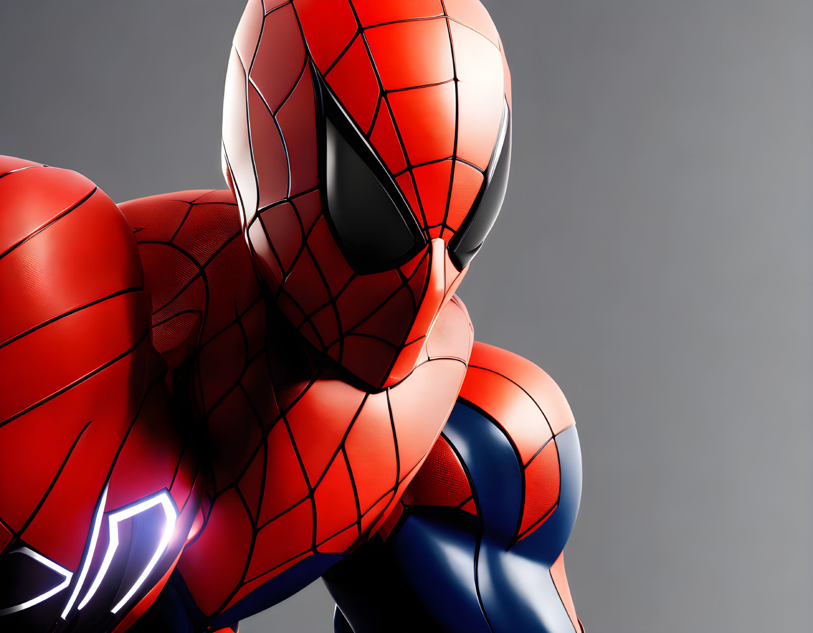 Detailed Spider-Man Costume with Glowing Spider Symbol