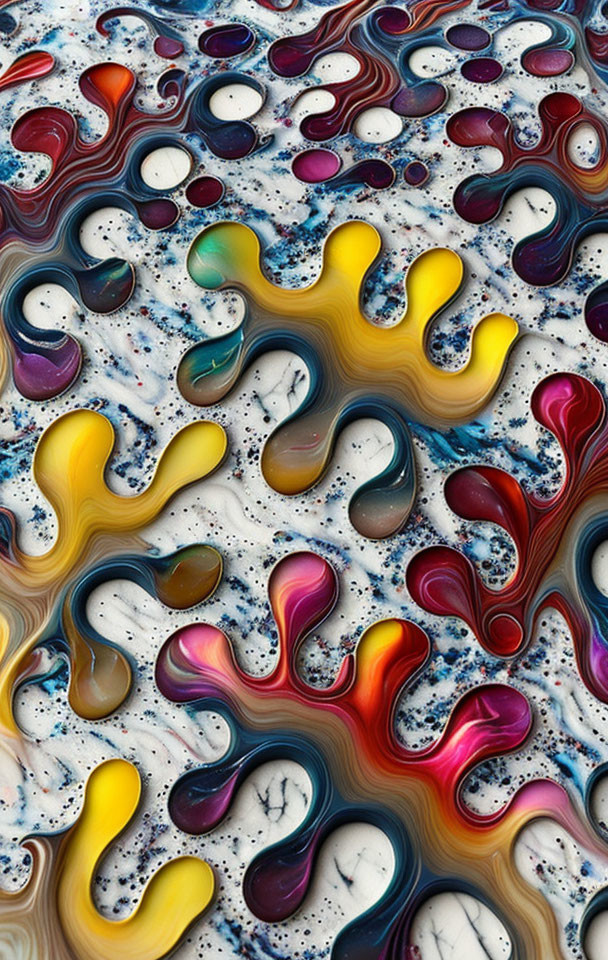 Multicolored Abstract Swirls with Intricate Details