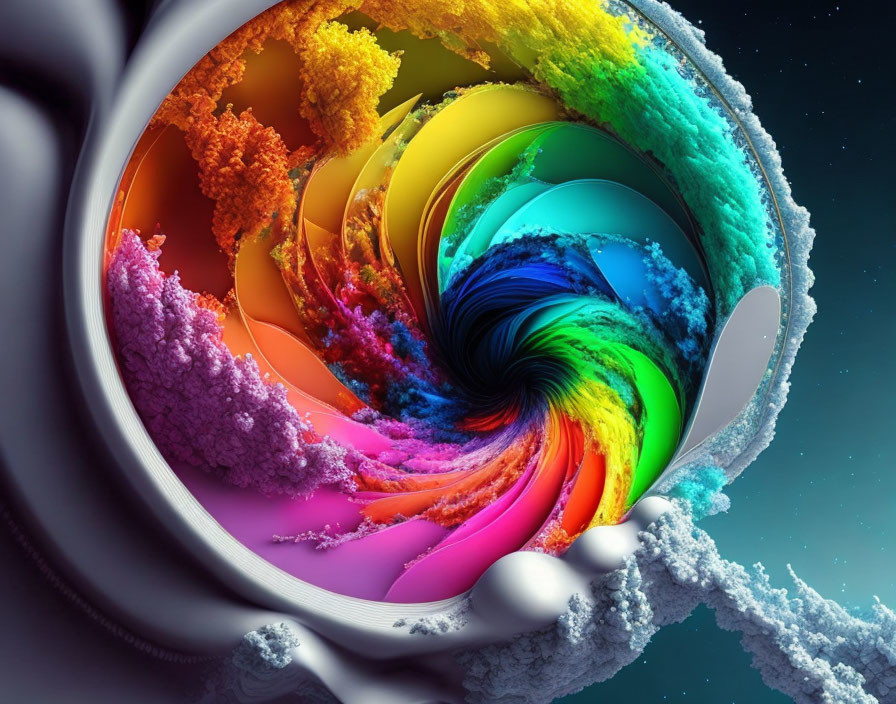 Colorful Abstract Art: Swirling Vortex of Textured Patterns