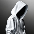 Person in White Hoodie Against Gray Background