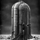 Vintage Photograph: Submerged Submarine Conning Tower with Ocean Waves