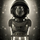 Vintage Deep-Sea Diving Helmet with Starry Space Backdrop