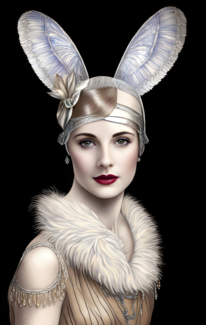 Stylized illustration of woman in 1920s flapper look