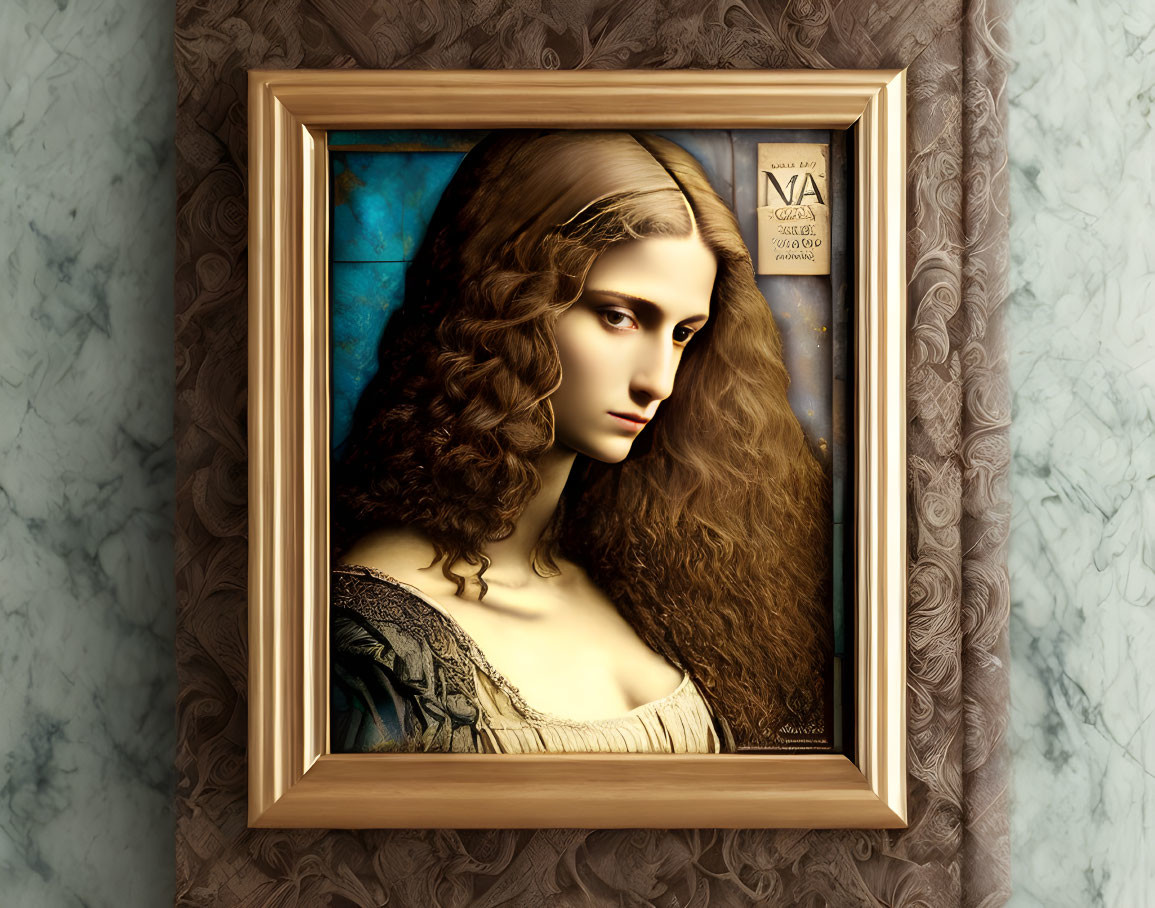 Portrait of Woman with Brown Hair in Classical Art Style