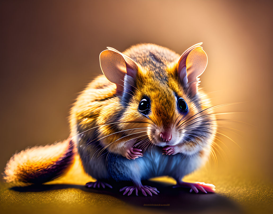 Stylized cute mouse illustration with large glossy eyes and prominent ears