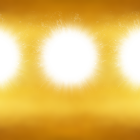 Glowing light spheres on yellow-orange gradient background