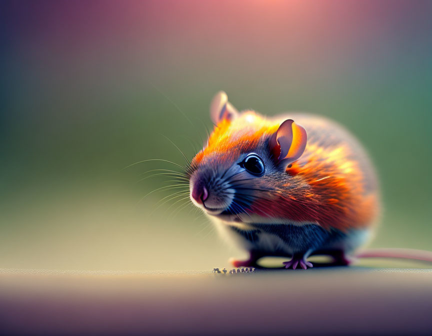 Colorful Stylized Mouse Illustration with Large Eyes