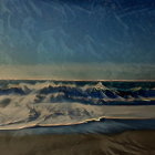 Tranquil Night Beach Scene with Starry Sky