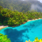 Vibrant coral reef with diverse fish in underwater scene