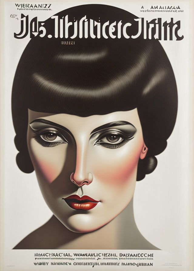 Vintage Poster with Stylized Woman Illustration & Bold Typography