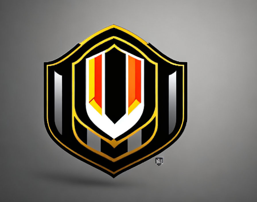 Stylized shield logo in black, gold, red, and white with NFL logo.