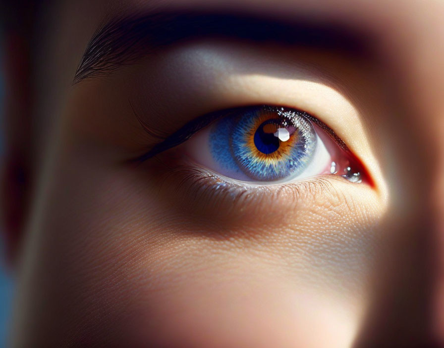 Detailed Close-up of Vibrant Blue Human Eye