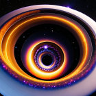 Detailed Image: Black Hole with Accretion Disks and Bright Jet