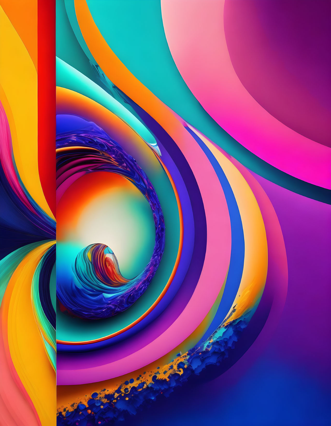 Vivid Swirl Pattern in Colorful Abstract Digital Art