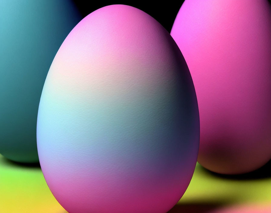 Vibrant smooth textured eggs under soft lighting