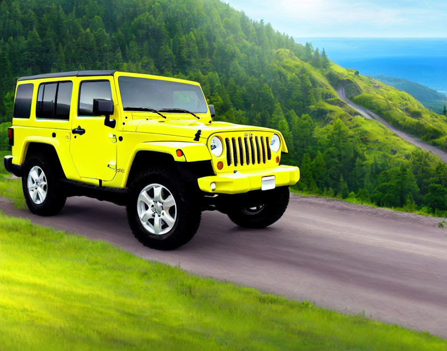 jeep on steep road