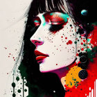 Colorful Abstract Portrait of a Woman's Face