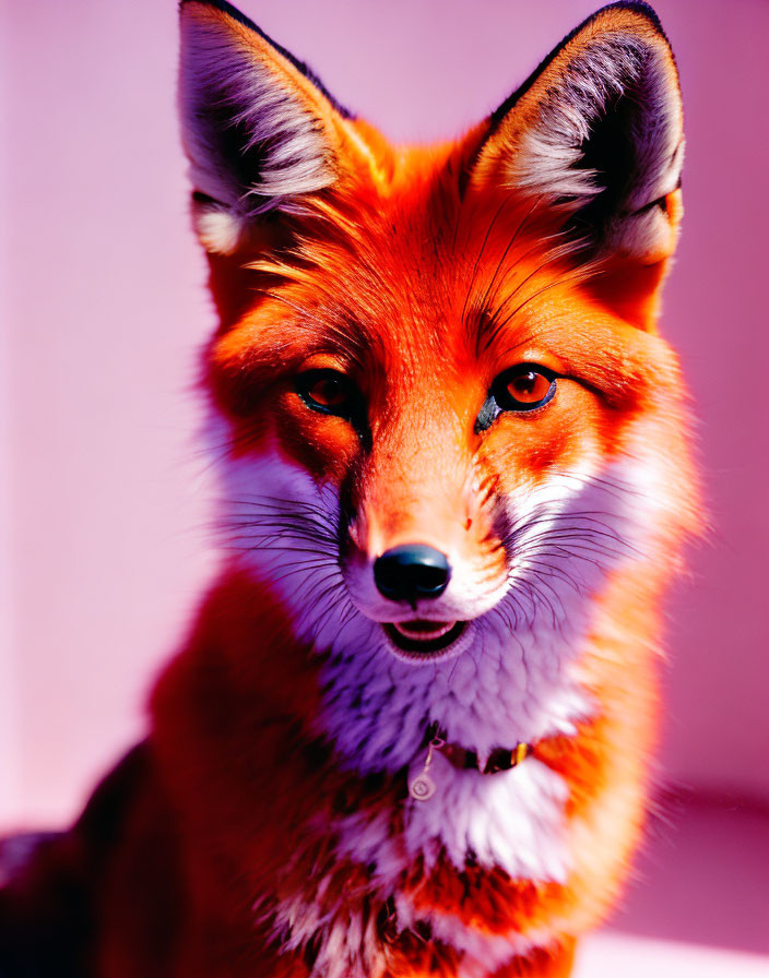 Detailed Red Fox Portrait with Intense Orange Fur