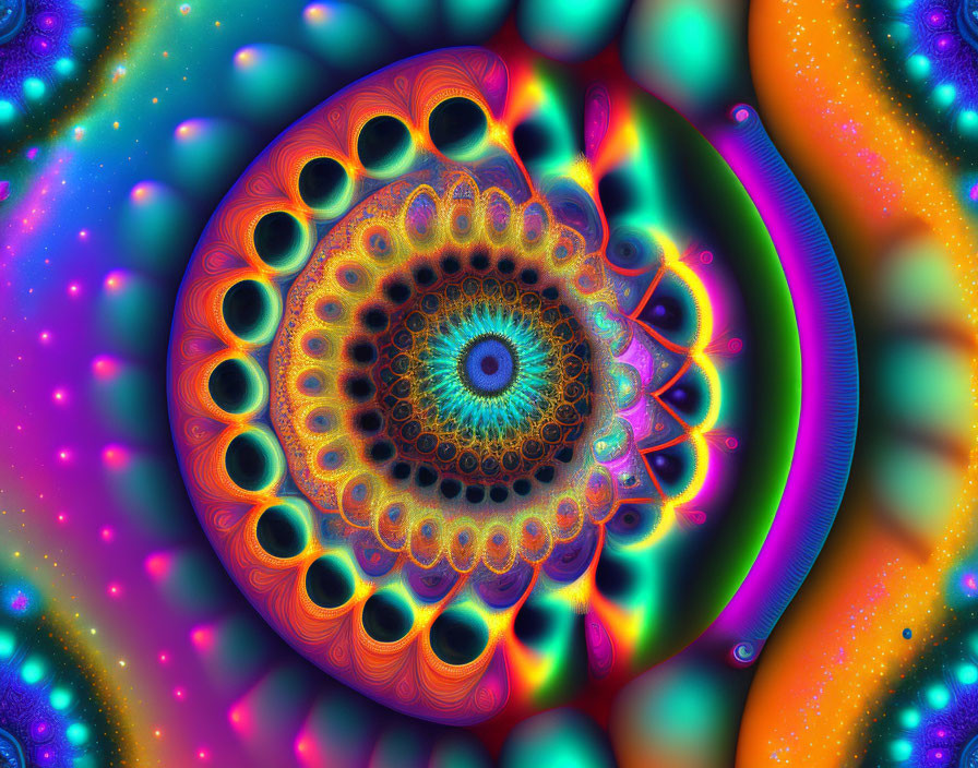 Colorful Fractal Image with Intricate Spiral Patterns