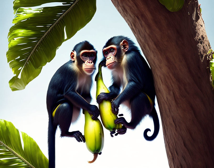 Monkeys on bananas