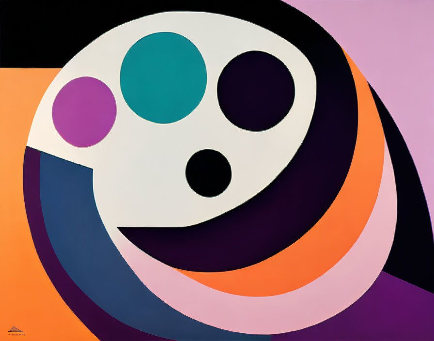 Colorful Abstract Geometric Art: Overlapping Circles and Crescents