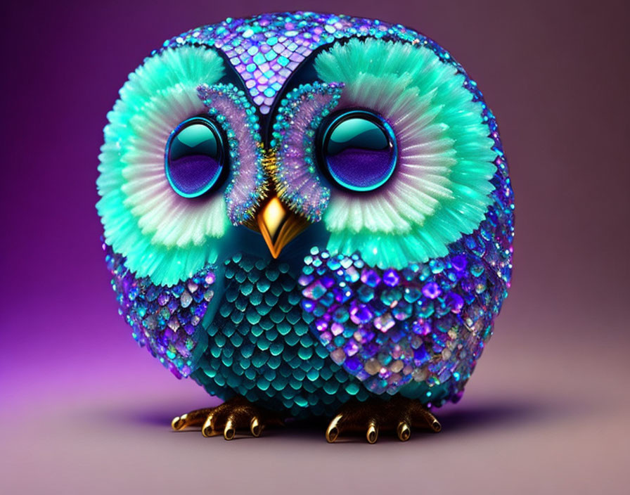 Colorful Stylized Owl Illustration with Expressive Eyes