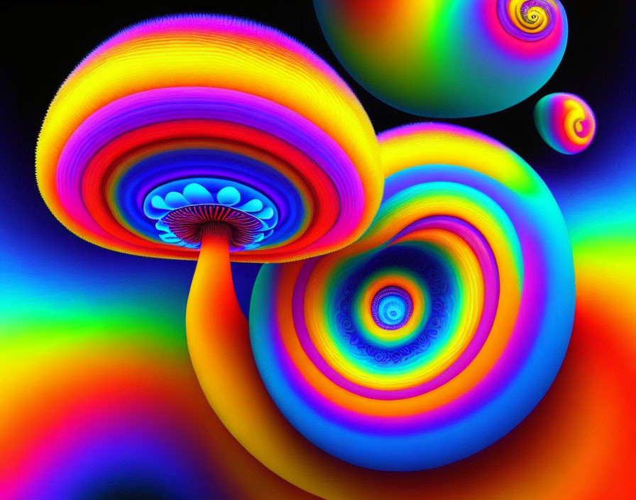 Colorful Swirling Patterns in Bold Psychedelic Artwork