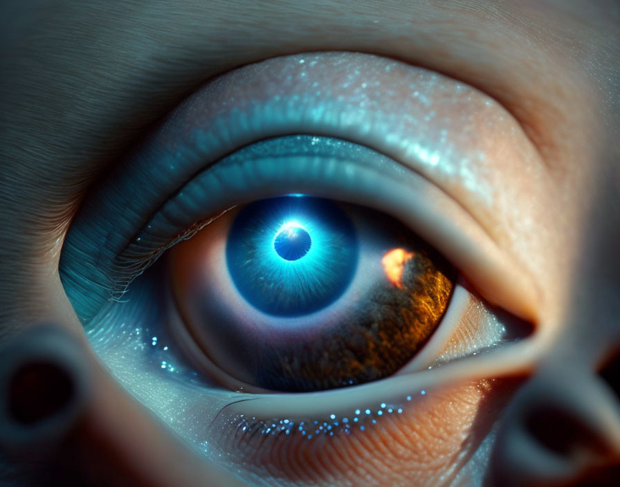 Detailed Close-Up of Striking Blue Human Eye