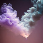 Purple and White Smoke Swirling on Warm Background