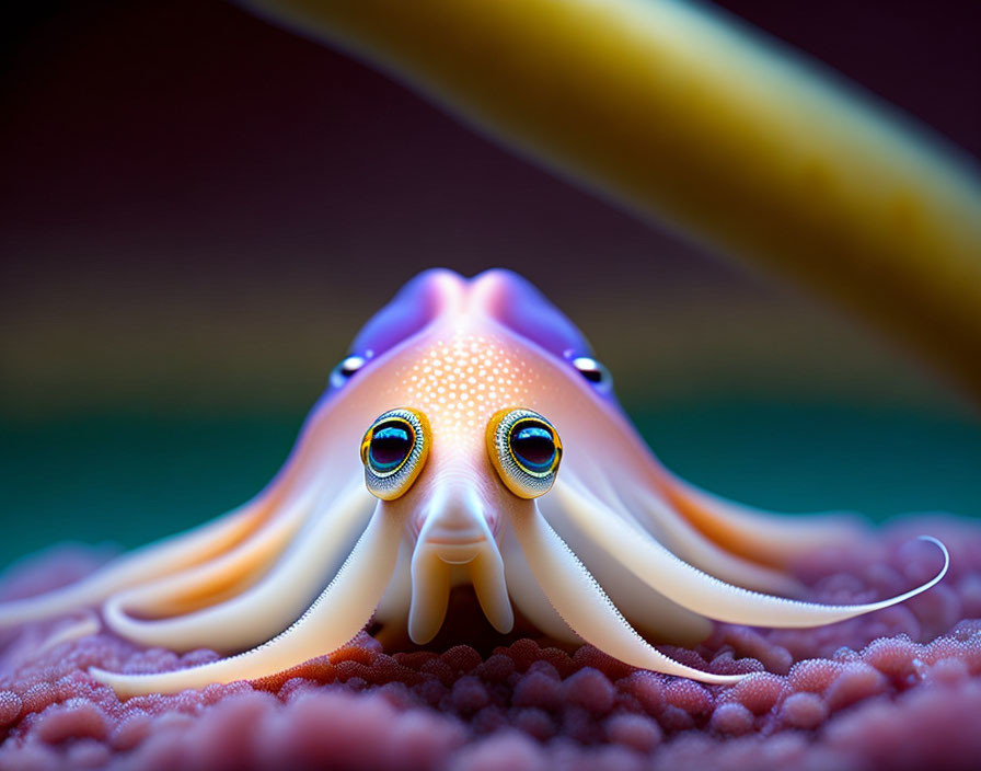 Vivid Octopus Illustration with Expressive Eyes and Colorful Skin