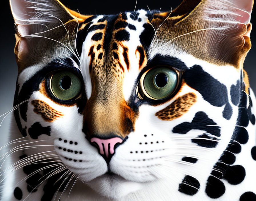 Digitally Generated Feline Creature with Tiger Stripes and Leopard Spots