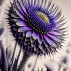 Detailed Purple-Tipped Flower Petals with Patterned Structure